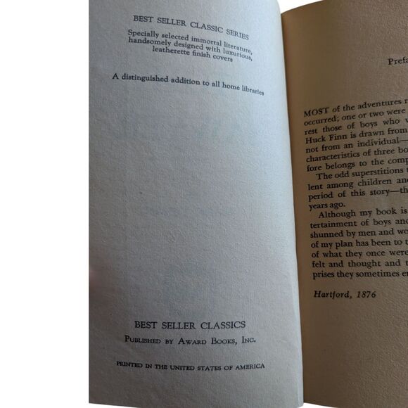 Tom Sawyer Mark Twain Best Seller Classics Award Books Inc Green Cover Complete - Picture 3 of 4
